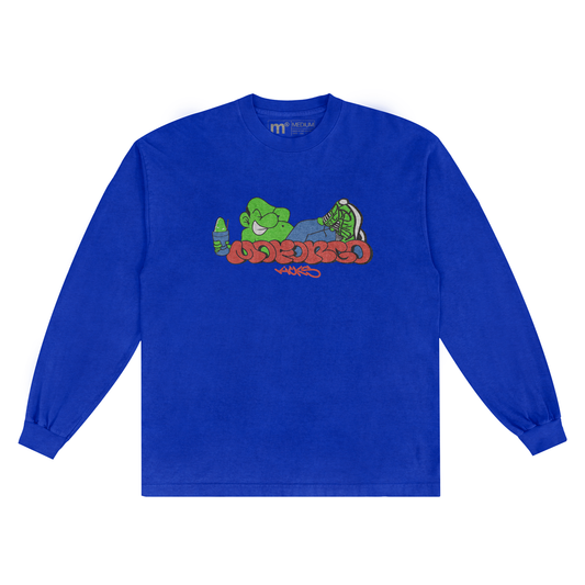 Grafiti Long Sleeve Tee (Azul Cobalto)