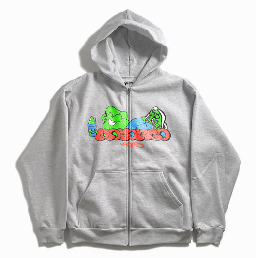 Grafiti Zip Hoodie (Ash)