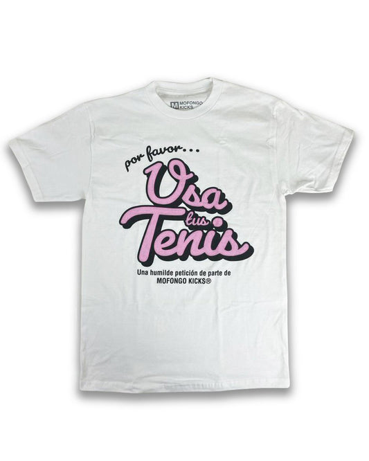 Usa Tus Tenis Tee (White/Light Pink)